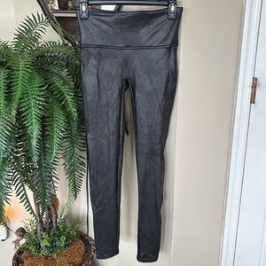 Spanx Faux Leather Sleek Smooth Leggings Power Compression Shapewear High Waist